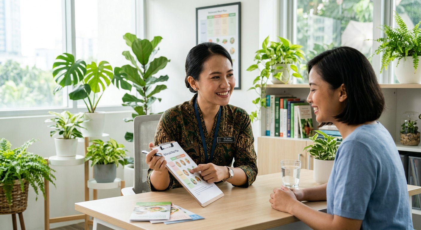 Sesi konsultasi nutrisi bersama ahli gizi NutriKlinik